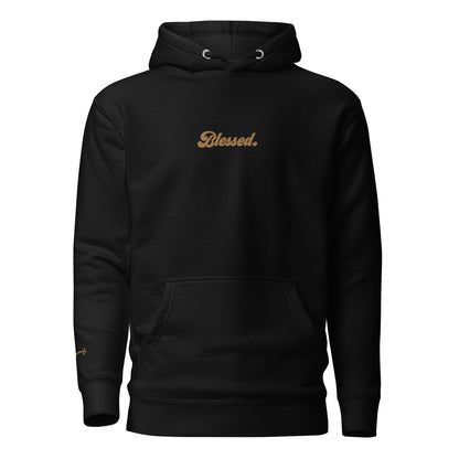 Blessed. - Gold Embroidered Unisex Hoodie